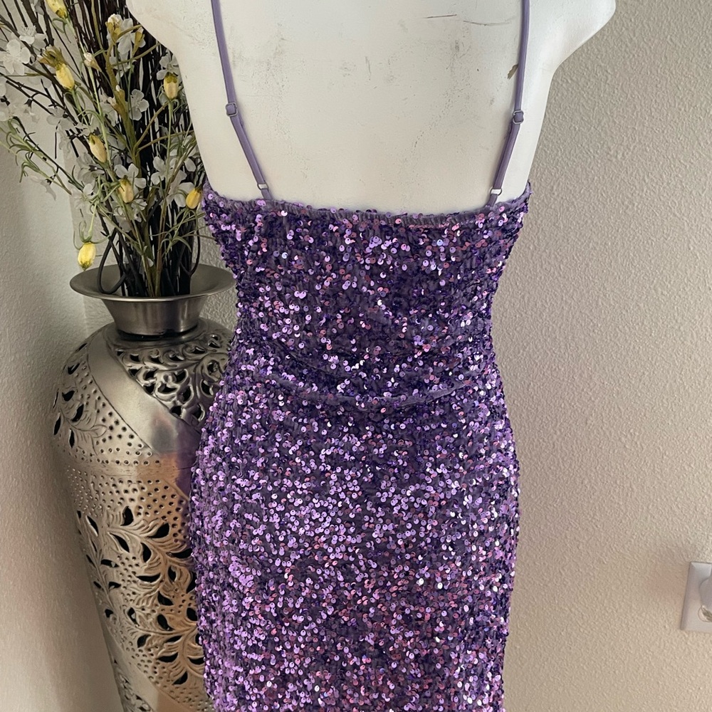 BP Purple Sequin Mini Dress Size Medium. - Picture 8 of 15